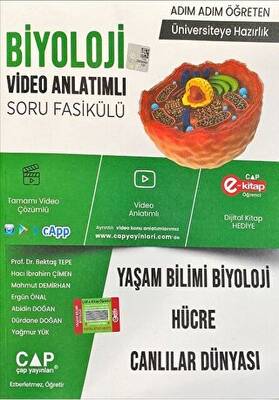 Çap Yayınları TYT AYT Biyoloji Video Anlatımlı Yaşam Bilimi Biyoloji, Hücre, Canlılar Dünyası Soru Fasikülü - 1