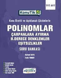 Okyanus Yayınları TYT AYT Konu Tik Polinomlar Çarpanlara Ayırma 2. Derece Denklemler Ve Eşitsizlikler Soru Bankası - 1