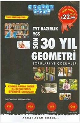 Akıllı Adam Yayınları TYT Hazırlık Son 30 Yıl Çıkmış Kimya Soruları ve Çözümleri - 1