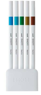 Uni Emott 0.4 Fine Akrilik Uçlu Kalem 5Li Ada Renk - 1