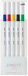 Uni Emott 0.4 Fine Akrilik Uçlu Kalem 5Li Canlı Renk - Uniball