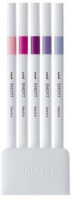 Uni Emott 0.4 Fine Akrilik Uçlu Kalem 5Li Çiçek Renk - 1