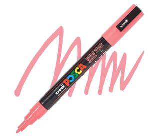 Uni Posca 0.9-1.3 Su Bazlı Boyama Markörü Mercan Pembe PC-3M - 1