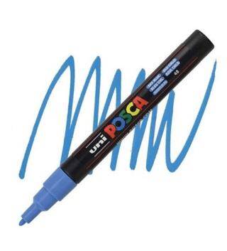 Uni Posca 0.9-1.3 Su Bazlı Postermarkörü Gökmavi Pc-3M - 1