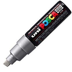 Uni Posca 8.0 Su Bazlı Poster Markörü Gümüş Pc-8K - Uniball