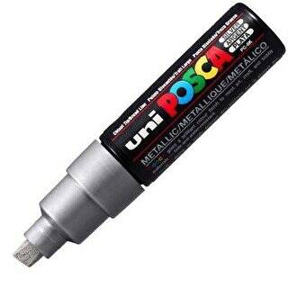 Uni Posca 8.0 Su Bazlı Poster Markörü Gümüş Pc-8K - 1
