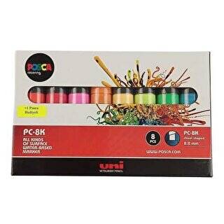 Uni Posca 8.0 Subazlı Poster Markörü Ana Renkler 7+1 - 1