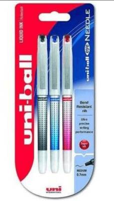 Uniball Eye Needle 0.7 İğne Uçlu Kalem 3Lü Smk Ub-187S-3P Smk - 1