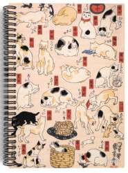 Utagawa Kuniyoshi - Cats of the Tokaido, 1850 - Spiralli Defter 07 - Çizgisiz - 100 Sayfa - Miosho