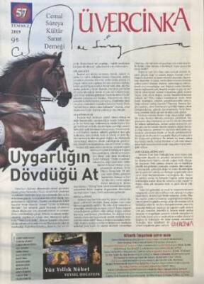 Üvercinka Dergisi Sayı: 57 Temmuz 2019 - 1