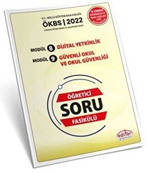 Editör Yayınevi Uzman ve Başöğretmen Modül 8 Dijital Yetkinlik - Modül 9 Güvenli Okul ve Okul Güvenliği Öğretici Soru Fasikülü - Editör Yayınevi