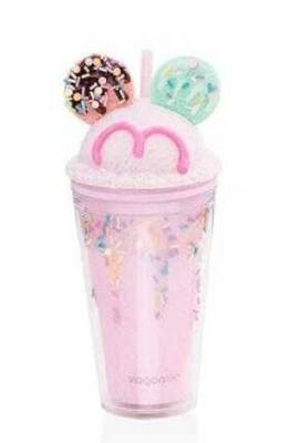 Vagonlife VGN040 450 ML Desenli Pipetli Bardak - Mor - 1