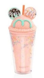 Vagonlife VGN040 450 ML Desenli Pipetli Bardak - Turuncu - Vagonlife