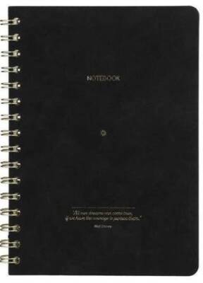 Victoria Journals 124-1611 Sp Vegan Deri Esnek Kapaklı Defter A5 100 Gr Ivory 128 Sayfa Çizgili Siyah - 1