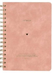 Victoria Journals 124-1616 Sp Vegan Deri Esnek Kapaklı Defter A5 100 Gr Ivory 128 Sayfa Çizgili Pembe - 1