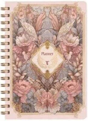 Victoria Journals 125-2108 Sert Kapaklı Spiralli Tarihsiz Ajanda-Planlayıcı A5 100 Gr Ivory 224 Sayf - 1