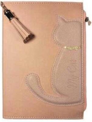 Victoria Journals 125-2127 Kedili Geçmeli Vegan Kapaklı Defter 13X18 Cm 100 Gr 160 Sayfa Cepli Fermu - 1