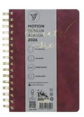 Victoria Journals 226 2390 Motıon Spiralli Vegan Günlük Ajanda 2026 A5 14X20 5Cm 80 Gr 416 Sayfa - 1