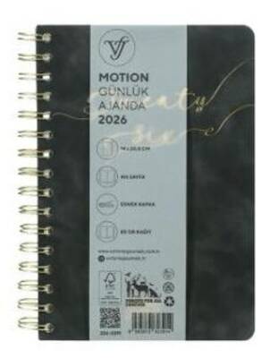 Victoria Journals 226 2391 Motıon Spiralli Vegan Günlük Ajanda 2026 A5 14X20 5Cm 80 Gr 416 Sayfa - 1