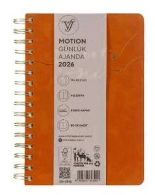 Victoria Journals 226 2392 Motıon Spiralli Vegan Günlük Ajanda 2026 A5 14X20 5Cm 80 Gr 416 Sayfa - 1