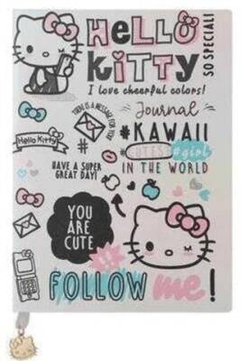 Victoria Journals 525-1932 Hello Kitty Smyth Flexy Esnek Vegan Deri Kapaklı Defter 13X18 Cm 80 Gr 80 - 1