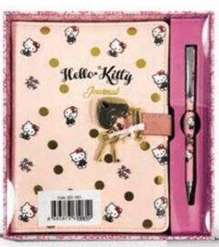Victoria Journals 525-1961 Hello Kitty Hush Hush Kilitli Defter Ve Tükenmez Kalem Kutulu Set 80Gr 16 - 1