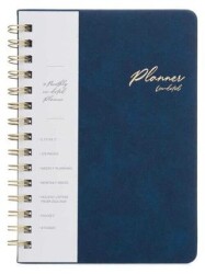 Victorias Journals 125-2067 Spiralli Vegan Deri Sert Kapak Planlayıcı A5 100 Gr 176 Sayfa 4 Yaprak - Victoria Journals