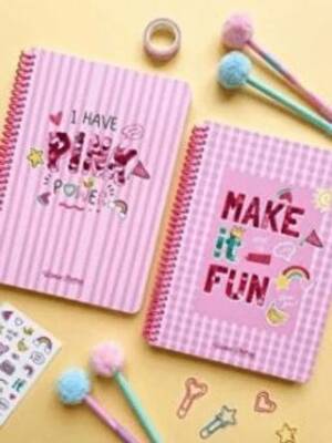 Victorias Journals A5 Spiralli Okul Defteri 2’li Set – Çizgili Soft Touch Kapak 126-3047 - 1