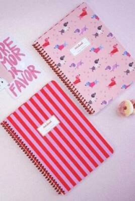 Victorias Journals A5 Spiralli Okul Defteri 2’li Set – Kareli Soft Touch Kapak 126-3052 - 1