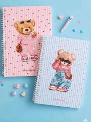 Victorias Journals A5 Spiralli Okul Defteri 2’li Set – Kareli Soft Touch Kapak 126-3054 - 1