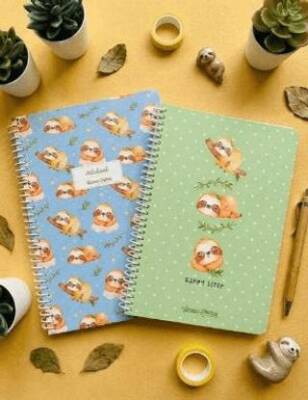 Victorias Journals A5 Spiralli Okul Defteri 2’li Set – Kareli Soft Touch Kapak 126-3057 - 1