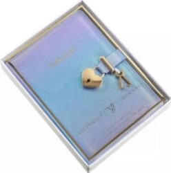 Victoria`S Journals Hush Hush Kilitli Metalik Defter Kutulu 80 Gr 160Yp Çizgili Mavi - Victoria Journals