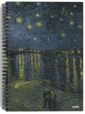 Vincent van Gogh - Starry Night Over the Rhone, 1888 - Spiralli Defter 04 - Çizgisiz - 100 Sayfa - 1