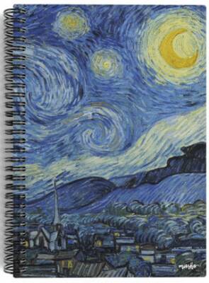 Vincent van Gogh - The Starry Night, 1889 - Spiralli Defter 02 - Çizgisiz - 100 Sayfa - 1