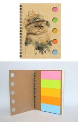 Yapışkan Notluklu Spiralli Not Defteri 3 - Wenote Tasarım