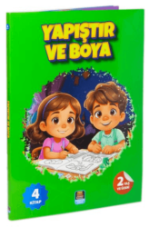 Yapıştır ve Boya Renkli Çıkartmalı İlk Yapıştırmalarım 4 Kitap Set 3+Yaş - Mercan Okul Yayınları