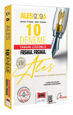 Yargı Yayınevi 2026 ALES VIP Sayısal-Sözel Yetenek Tamamı Çözümlü Fasikül Fasikül 10 Deneme - 1