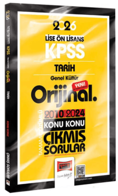 Yargı Yayınevi 2026 KPSS Lise-Önlisans Tarih Orijinal 2010-2024 Konu Konu Çıkmış Sorular - 1