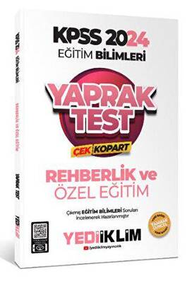 Yediiklim Yayınları KPSS Eğitim Bilimleri Rehberlik ve Özel Eğitim Çek Kopart Yaprak Test - 1