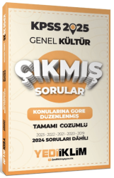 Yediiklim Yayınları 2025 KPSS Genel Kültür Konularına Göre Düzenlenmiş Tamamı Çözümlü Çıkmış Sorular - Yediiklim Yayınları