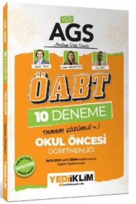 Yediiklim Yayınları 2025 MEB AGS ÖABT Okul Öncesi Öğretmenliği Tamamı Çözümlü 10 Deneme - 1