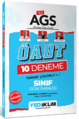 Yediiklim Yayınları 2025 MEB AGS ÖABT Sınıf Öğretmenliği Tamamı Çözümlü 10 Deneme Sınavı - 1