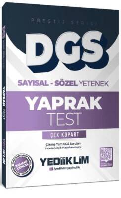2026 DGS Prestij Serisi Sayısal Sözel Yetenek Çek Kopart Yaprak Test - 1