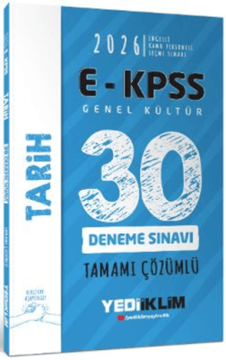 Yediiklim Yayınları 2026 E - KPSS Tüm Adaylar İçin Genel Kültür Tarih Tamamı Çözümlü 30 Deneme Sınavı - 1