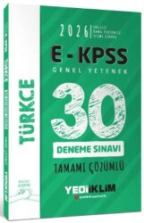 Yediiklim Yayınları 2026 E - KPSS Tüm Adaylar İçin Genel Yetenek Türkçe Tamamı Çözümlü 30 Deneme Sınavı - 1