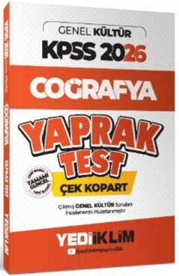 Yediiklim Yayınları 2026 KPSS - AGS Genel Kültür Coğrafya Çek Kopart Yaprak Test - 1