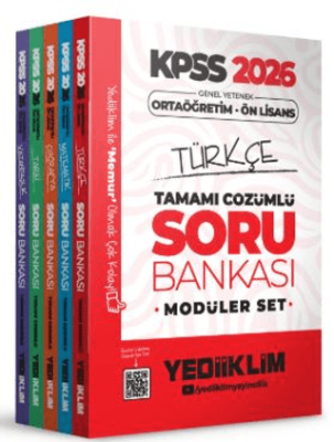 Yediiklim Yayınları 2026 KPSS Ortaöğretim Ön Lisans Genel Yetenek Genel Kültür Tamamı Çözümlü Soru Bankası Modüler Set - 1