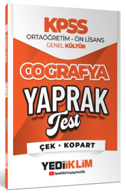 Yediiklim Yayınları 2026 KPSS Ortaöğretim-Önlisans Coğrafya Çek Kopart Yaprak Test - 1