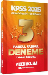 Yediiklim Yayınları 2026 KPSS Ortaöğretim - Önlisans Genel Yetenek Genel Kültür Tamamı Çözümlü 3 Yıldız Fasikül Deneme - 1
