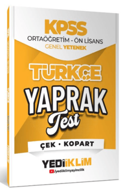 Yediiklim Yayınları 2026 KPSS Ortaöğretim-Önlisans Türkçe Çek Kopart Yaprak Test - 1